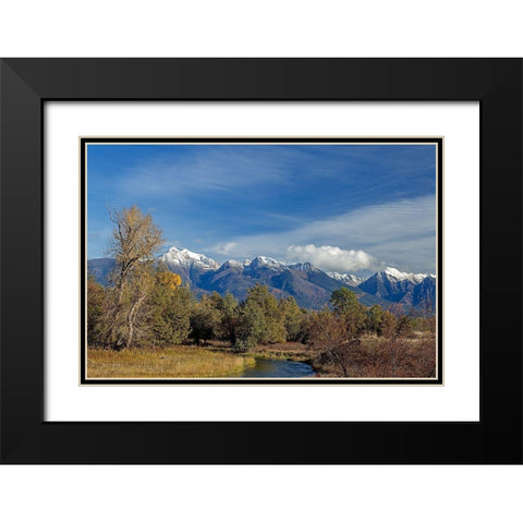 Mission Mountains Black Modern Wood Framed Art Print with Double Matting by McFerrin, Larry