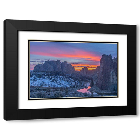 Smith Rock II Black Modern Wood Framed Art Print with Double Matting by McFerrin, Larry