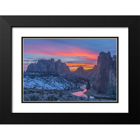 Smith Rock II Black Modern Wood Framed Art Print with Double Matting by McFerrin, Larry