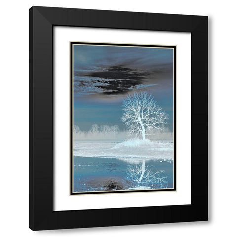 Teal Vision Black Modern Wood Framed Art Print with Double Matting by McFerrin, Larry