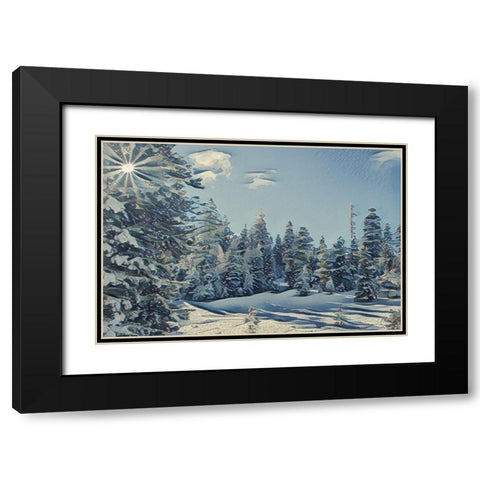 December Dreams Black Modern Wood Framed Art Print with Double Matting by McFerrin, Larry