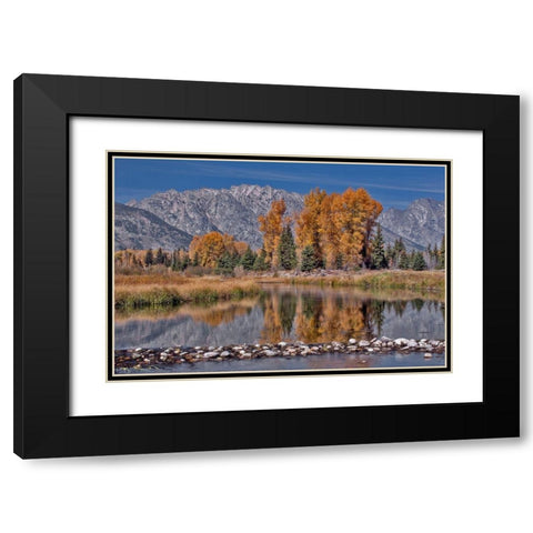 Teton Autumn Black Modern Wood Framed Art Print with Double Matting by McFerrin, Larry