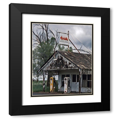 The Old Gas Station Black Modern Wood Framed Art Print with Double Matting by McFerrin, Larry