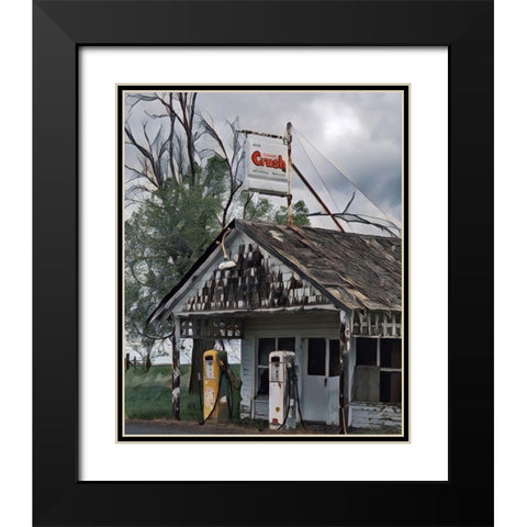 The Old Gas Station Black Modern Wood Framed Art Print with Double Matting by McFerrin, Larry