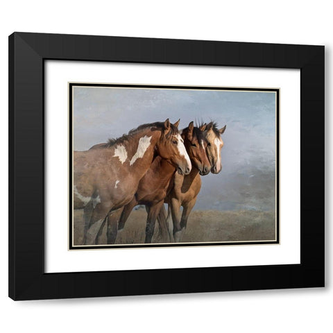 Bachelor Buddies Black Modern Wood Framed Art Print with Double Matting by McFerrin, Larry