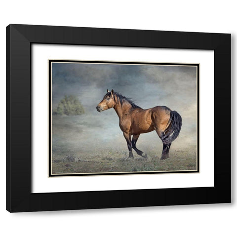 Wicasa Black Modern Wood Framed Art Print with Double Matting by McFerrin, Larry