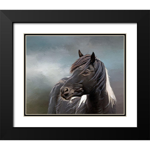 Domino Black Modern Wood Framed Art Print with Double Matting by McFerrin, Larry