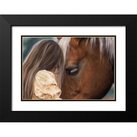 In Their Own World Black Modern Wood Framed Art Print with Double Matting by Harrison, Lesley