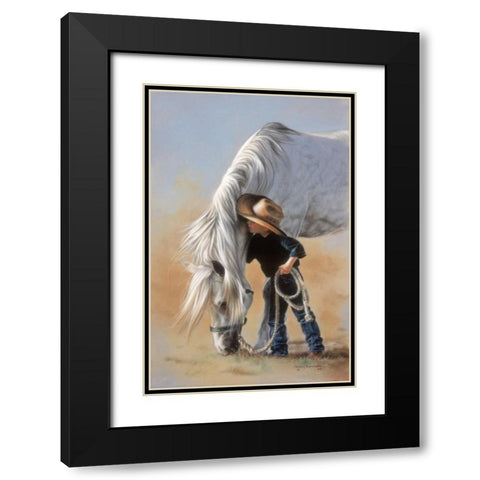 Little Whispers Black Modern Wood Framed Art Print with Double Matting by Harrison, Lesley
