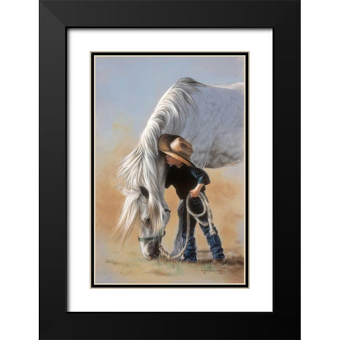 Little Whispers Black Modern Wood Framed Art Print with Double Matting by Harrison, Lesley