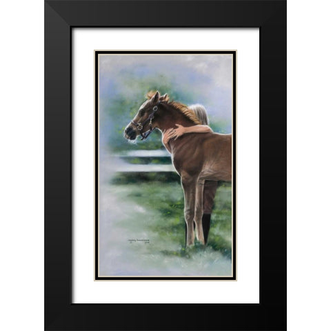 Emily and the Foal Black Modern Wood Framed Art Print with Double Matting by Harrison, Lesley