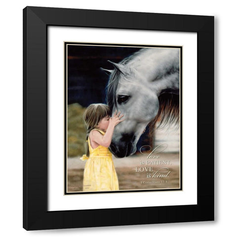 The Kiss Black Modern Wood Framed Art Print with Double Matting by Harrison, Lesley