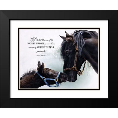 Friend Black Modern Wood Framed Art Print with Double Matting by Harrison, Lesley