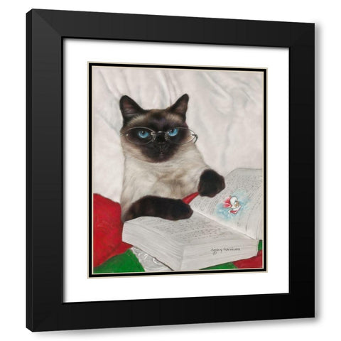 It Was the Night Before Christmas Black Modern Wood Framed Art Print with Double Matting by Harrison, Lesley