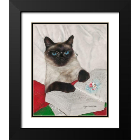 It Was the Night Before Christmas Black Modern Wood Framed Art Print with Double Matting by Harrison, Lesley