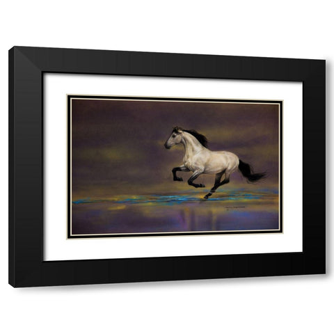 A Ribbon of Blue Black Modern Wood Framed Art Print with Double Matting by Harrison, Lesley