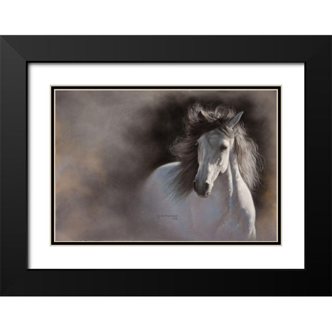 Amici Black Modern Wood Framed Art Print with Double Matting by Harrison, Lesley