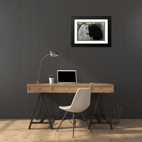 Black and White Black Modern Wood Framed Art Print with Double Matting by Harrison, Lesley