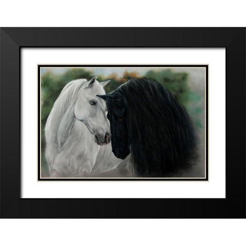 Black and White Black Modern Wood Framed Art Print with Double Matting by Harrison, Lesley