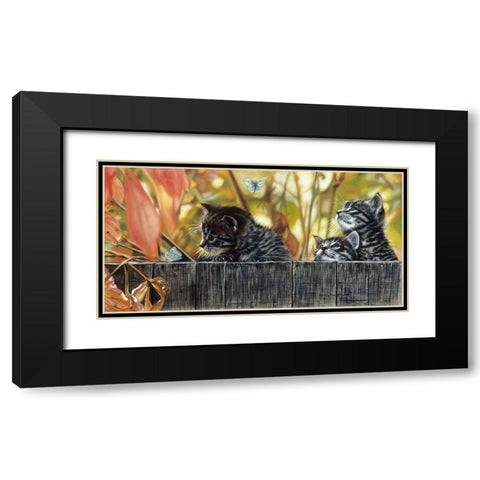 Moth Fascination Black Modern Wood Framed Art Print with Double Matting by Harrison, Lesley