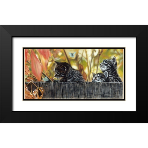 Moth Fascination Black Modern Wood Framed Art Print with Double Matting by Harrison, Lesley
