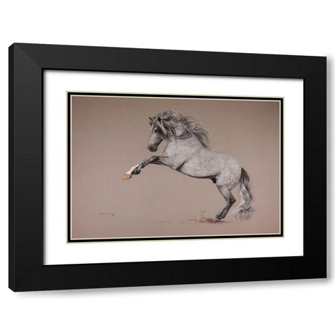 Siux Black Modern Wood Framed Art Print with Double Matting by Harrison, Lesley