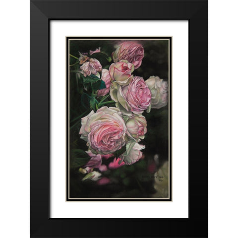 Roses from Pat Black Modern Wood Framed Art Print with Double Matting by Harrison, Lesley
