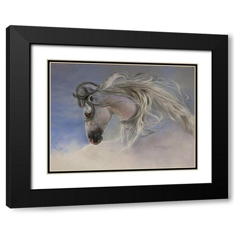 Might Mane Black Modern Wood Framed Art Print with Double Matting by Harrison, Lesley