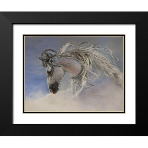 Might Mane Black Modern Wood Framed Art Print with Double Matting by Harrison, Lesley