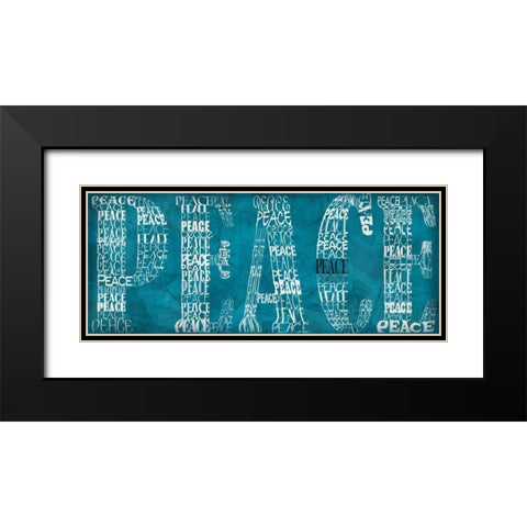 Peace Black Modern Wood Framed Art Print with Double Matting by Wolk, Lisa