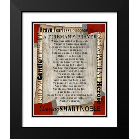 Firefighters Prayer Black Modern Wood Framed Art Print with Double Matting by Wolk, Lisa