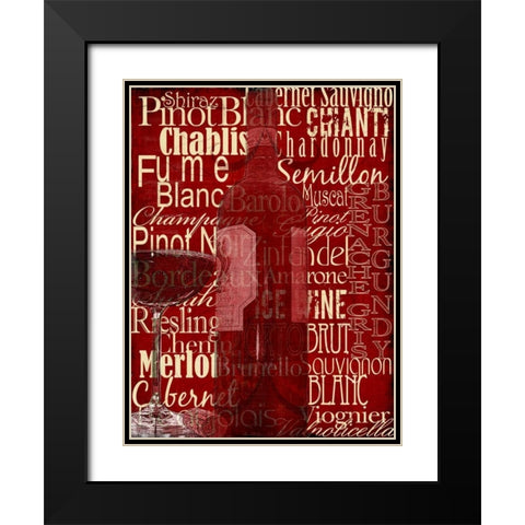 Wine Classics Black Modern Wood Framed Art Print with Double Matting by Wolk, Lisa