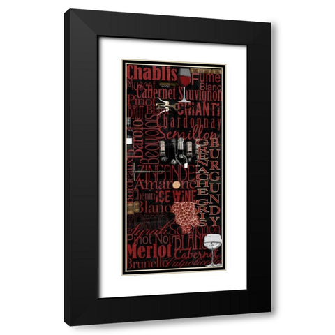 Red Wine - Black Black Modern Wood Framed Art Print with Double Matting by Wolk, Lisa