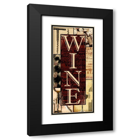 Wine Essentials Black Modern Wood Framed Art Print with Double Matting by Wolk, Lisa