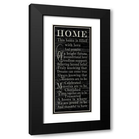 Home Sentiments Black Modern Wood Framed Art Print with Double Matting by Wolk, Lisa