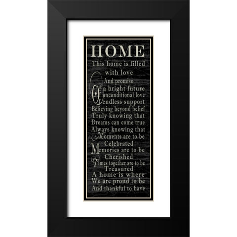 Home Sentiments Black Modern Wood Framed Art Print with Double Matting by Wolk, Lisa