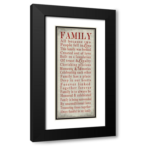 Family Sentiments Black Modern Wood Framed Art Print with Double Matting by Wolk, Lisa