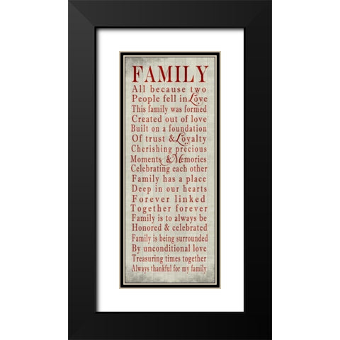 Family Sentiments Black Modern Wood Framed Art Print with Double Matting by Wolk, Lisa