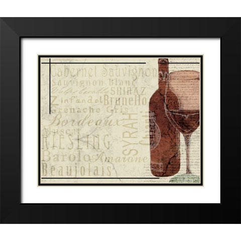 Wine Variety Horizontal Black Modern Wood Framed Art Print with Double Matting by Wolk, Lisa