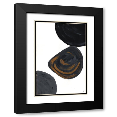 Gold and Gray III Black Modern Wood Framed Art Print with Double Matting by Lee, Judson