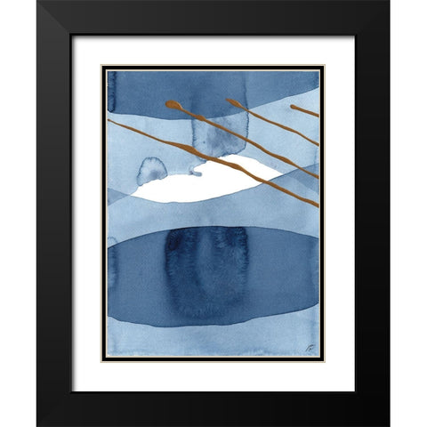 Blue and Gold Black Modern Wood Framed Art Print with Double Matting by Lee, Judson