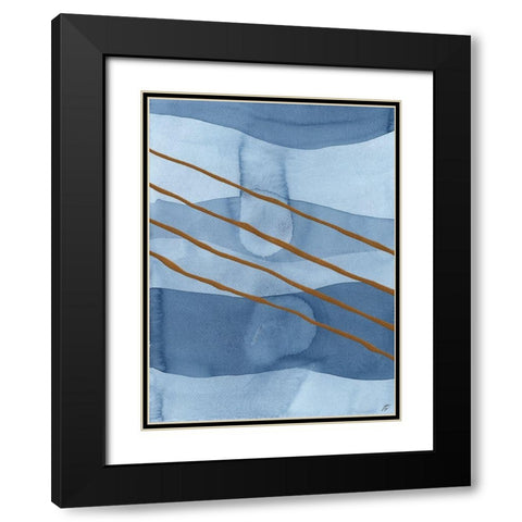 Blue and Gold II Black Modern Wood Framed Art Print with Double Matting by Lee, Judson