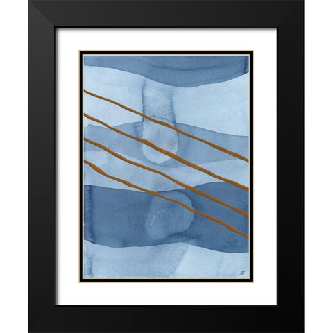 Blue and Gold II Black Modern Wood Framed Art Print with Double Matting by Lee, Judson