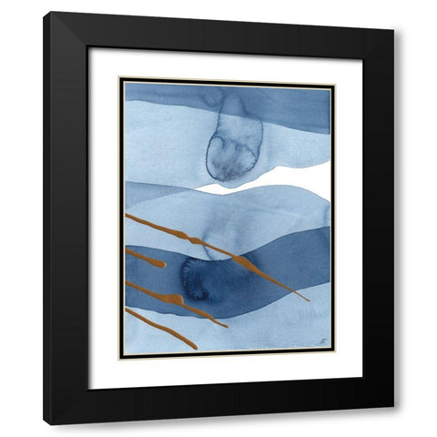 Blue and Gold III Black Modern Wood Framed Art Print with Double Matting by Lee, Judson