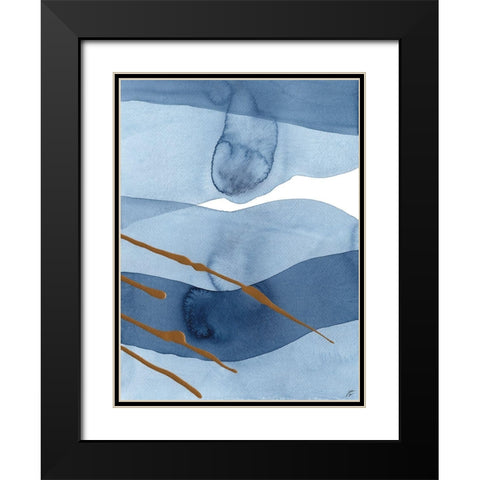 Blue and Gold III Black Modern Wood Framed Art Print with Double Matting by Lee, Judson