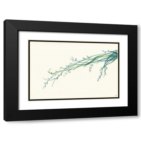 Blue Vines II Black Modern Wood Framed Art Print with Double Matting by Lee, Judson