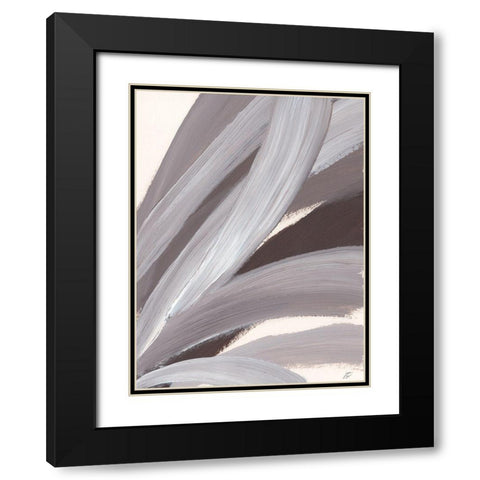 Brush Stroke Up Black Modern Wood Framed Art Print with Double Matting by Lee, Judson