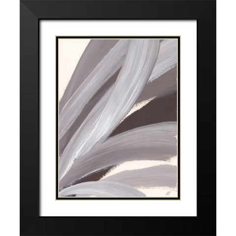 Brush Stroke Up Black Modern Wood Framed Art Print with Double Matting by Lee, Judson