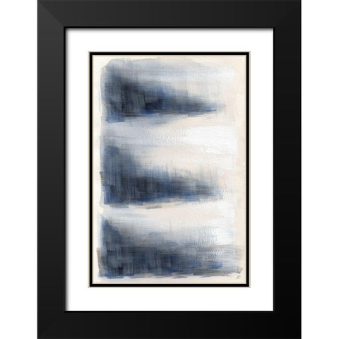 Brushed Triangles I Black Modern Wood Framed Art Print with Double Matting by Lee, Judson