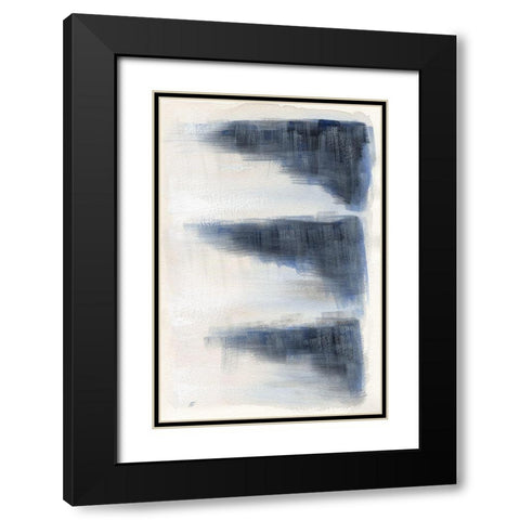 Brushed Triangles II Black Modern Wood Framed Art Print with Double Matting by Lee, Judson